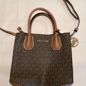 Michael Kors Brown and Tan Crossbody Bag